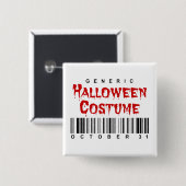 Barcode Generic Halloween Costume Button (Vorne & Hinten)