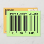 Barcode Happy Birthday Postkarte (Vorne/Hinten)