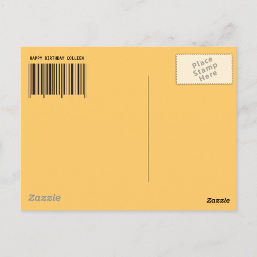 Barcode Happy Birthday Postkarte (Rückseite)