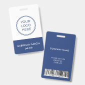 Barcode-ID-Abzeichen für blaue Firmenmitarbeiter Ausweis (Front & Back)