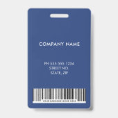 Barcode-ID-Abzeichen für blaue Firmenmitarbeiter Ausweis (Back)