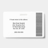 Barcode-ID des Fotos für Mitarbeiter eines benutze Ausweis (Rückseite)