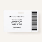 Barcode-ID des Fotos für Mitarbeiter eines benutze Ausweis (Rückseite)