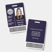 Barcode-ID des Fotos für Mitarbeiter eines benutze Ausweis (Vorder- & Rückseite)