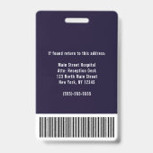 Barcode-ID des Fotos für Mitarbeiter eines benutze Ausweis (Rückseite)