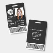Barcode-ID des Fotos für Mitarbeiter eines benutze Ausweis (Vorder- & Rückseite)