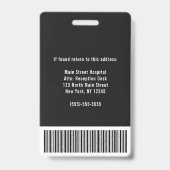 Barcode-ID des Fotos für Mitarbeiter eines benutze Ausweis (Rückseite)