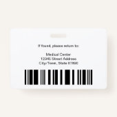 Barcode-ID des Fotos Medizinisches Mitarbeiterlogo Ausweis (Rückseite)