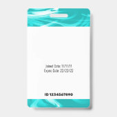 Barcode-ID-Foto-Vorlage Aquamarin grüne Marmornade Ausweis (Rückseite)