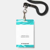 Barcode-ID-Foto-Vorlage Aquamarin grüne Marmornade Ausweis (Rückseite mit Schlüsselband)