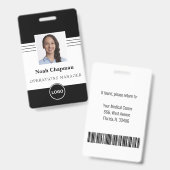 Barcode-ID für das Foto von Mitarbeitern Ausweis (Vorder- & Rückseite)
