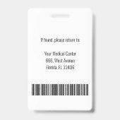 Barcode-ID für das Foto von Mitarbeitern Ausweis (Rückseite)