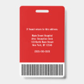 Barcode-Logo-ID für den benutzerdefinierten Firmen Ausweis (Rückseite)