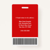 Barcode-Logo-ID für den benutzerdefinierten Firmen Ausweis (Rückseite)