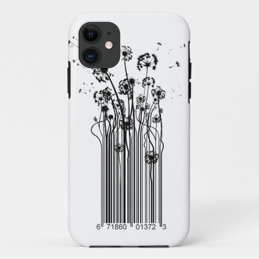 Barcode-Löwenzahn-Silhouette iphone Abdeckung Case-Mate iPhone Hülle (Rückseite)