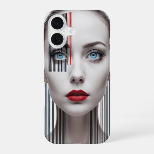 Barcode moderne Mädchen Hülle iPhone 16 Hülle (Rückseite)