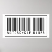 Barcode Motorradfahrer Poster (Vorne)