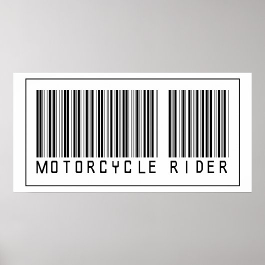 Barcode Motorradfahrer Poster (Vorne)