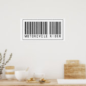Barcode Motorradfahrer Poster (Küche)