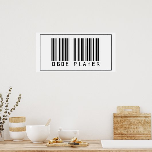 Barcode Oboe Player Poster (Küche)
