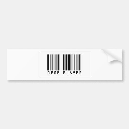 Barcode Oboe Spieler Autoaufkleber (Vorne)