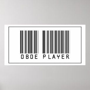 Barcode Oboe Spieler Poster