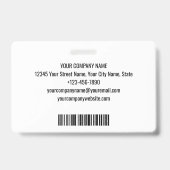 Barcode Orange Template für das Logo der Baustelle Ausweis (Rückseite)