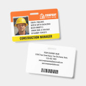 Barcode Orange Template für das Logo der Baustelle Ausweis (Vorder- & Rückseite)