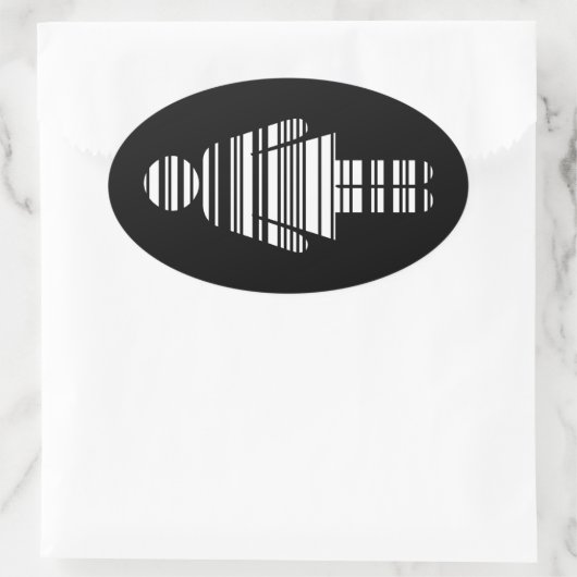 Barcode Ovaler Aufkleber (Tasche)