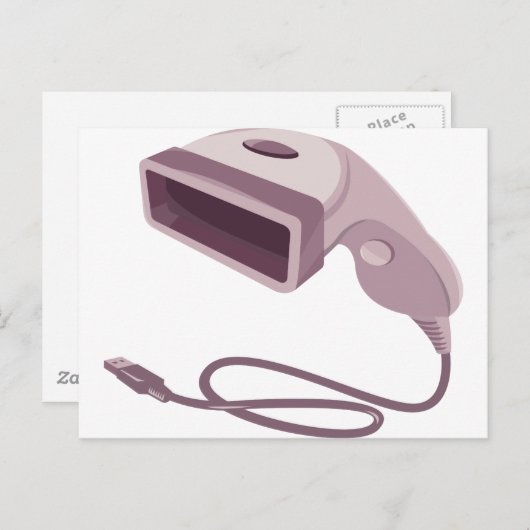 Barcode-Scanner-Lesegerät über Kabel Postkarte (Vorne/Hinten)