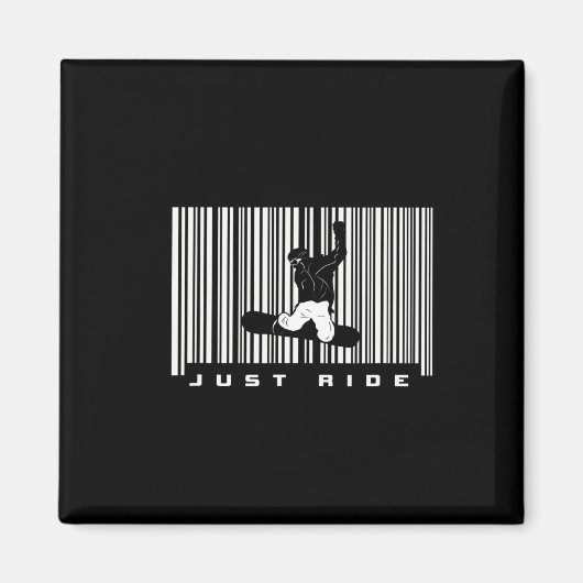 Barcode Snowboarden Apparel - Snowboarder Snowboa Magnet (Vorne)