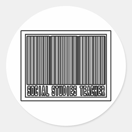 Barcode Sozialstudien Lehrer Runder Aufkleber (Vorderseite)