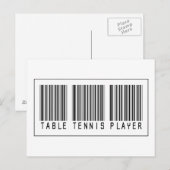 Barcode Tischtennis Player Postkarte (Vorne/Hinten)