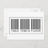Barcode Tischtennis Player Postkarte (Vorne/Hinten)