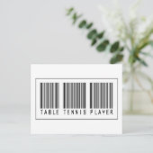 Barcode Tischtennis Player Postkarte (Stehend Vorderseite)