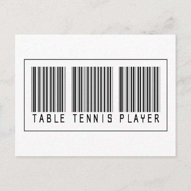 Barcode Tischtennis Player Postkarte (Vorderseite)