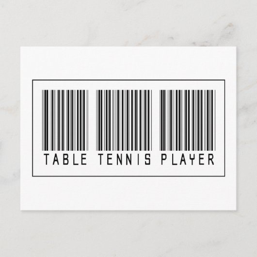 Barcode Tischtennis Player Postkarte (Vorderseite)