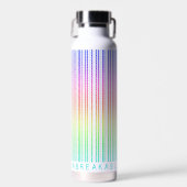 Barcode "UNZERBRECHLICH" Regenbogenfarben Trinkflasche (Vorne)