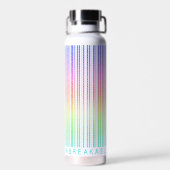 Barcode "UNZERBRECHLICH" Regenbogenfarben Trinkflasche (Rückseite)