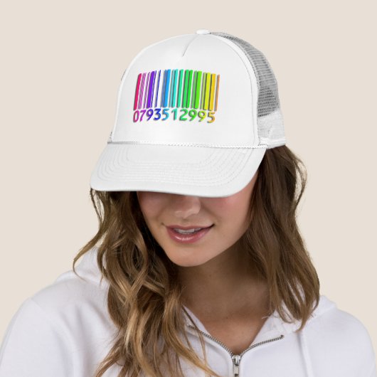 Barcode White Trucker Hat Truckerkappe (Beispiel)