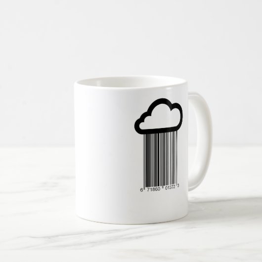 Barcode-Wolken-Illustrations-Tasse Kaffeetasse (VorderseiteRechts)