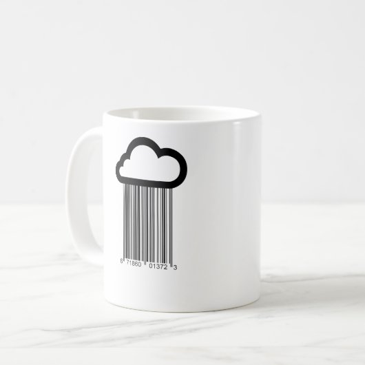 Barcode-Wolken-Illustrations-Tasse Kaffeetasse (Vorderseite Links)