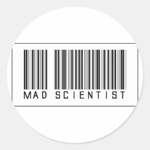 Barcode-wütender Wissenschaftler Runder Aufkleber