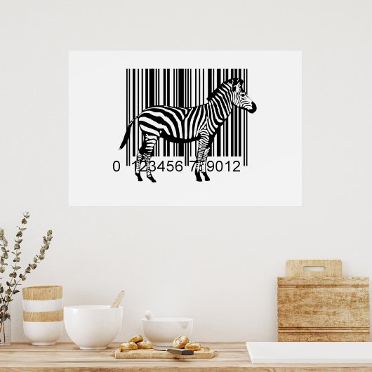 Barcode Zebra-Abbildung Poster (Küche)