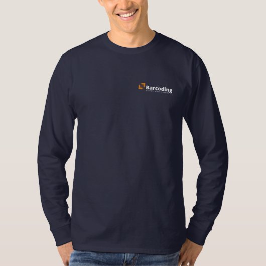 Barcoding Long-Sleeve Navy Blue Shirt (Vorderseite)