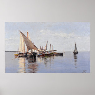 Barcos no Sado (1884) von João Vaz (1859-1931) Poster