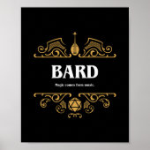 Bard Class Tabletop RPG Gaming Poster (Vorne)