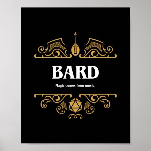 Bard Class Tabletop RPG Gaming Poster (Vorne)