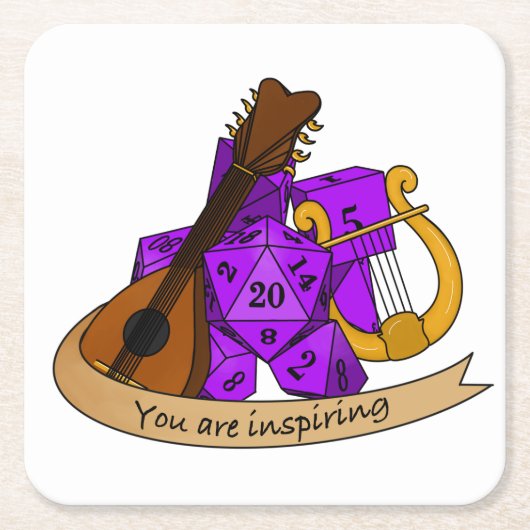 Bard Dice Design Rechteckiger Pappuntersetzer (Vorderseite)