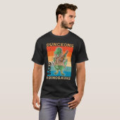Bard Dungeons and Dinosaurier Dinosaurier Nerd RPG T-Shirt (Vorne ganz)